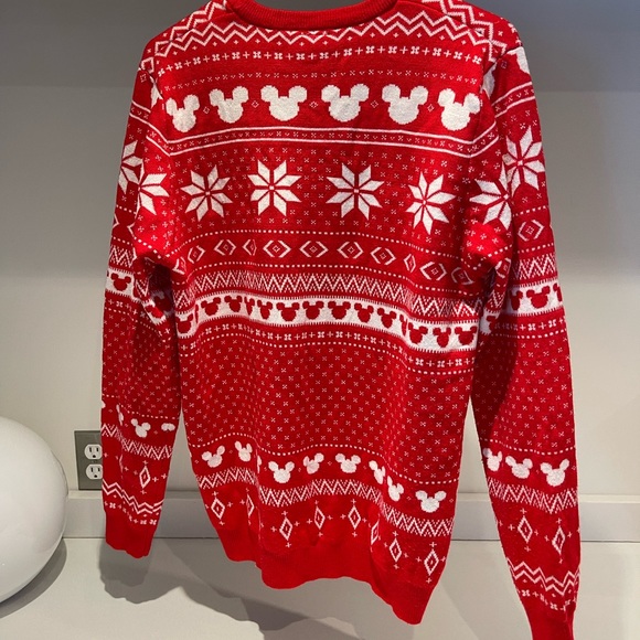 $80 Disney Mickey Mouse ugly Christmas sweater Fair aisle snowflake Unisex Large - Picture 7 of 8